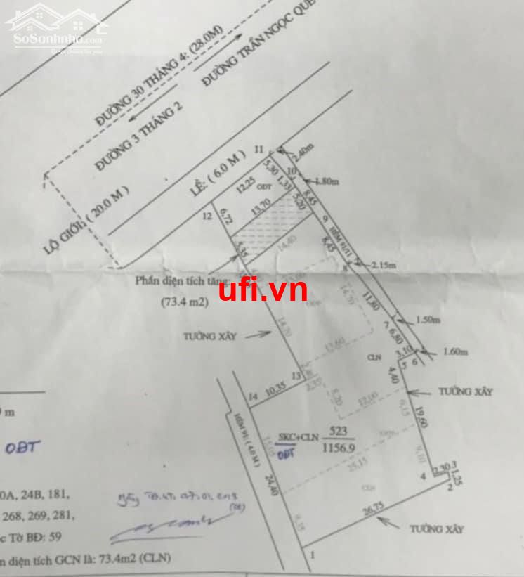 cách hẻm 553 hai căn nhà . dt 1167m2 . giá 55 tỷ"