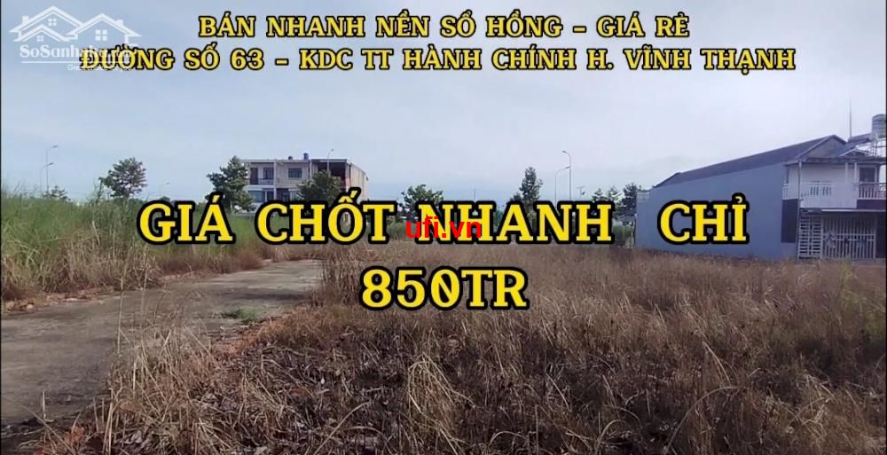 "Bán nhanh nền sổ hồng - giá rẻ kdc hành chính huyện vĩnh thạnh"