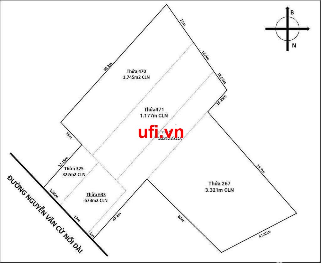 958m2 thổ cư 1000m2 nền nvc thuộc p.điền tpct giá 47tỷ748"