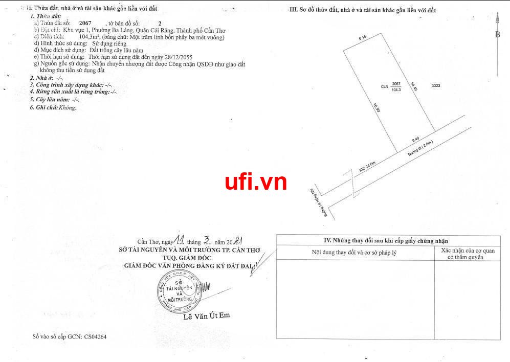 "Chính chủ bán đất sổ hồng riêng giá rẻ duy nhất tại ba láng-cái răng"