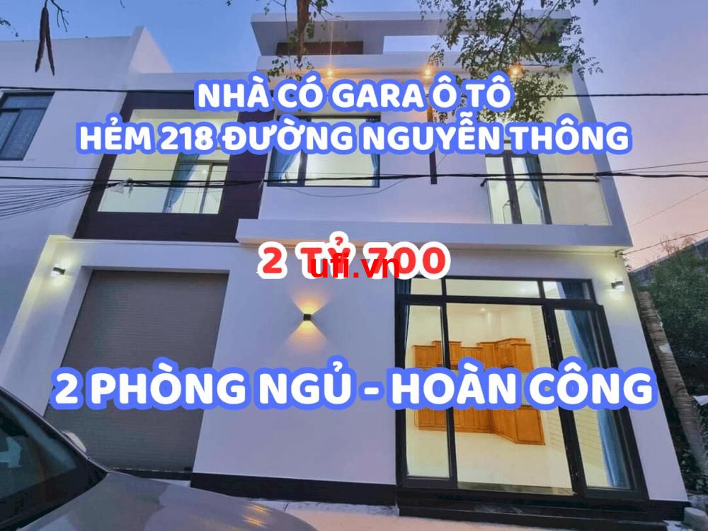 "Bán nhà có gara đậu ô tô hẻm 218 đường nguyễn thông